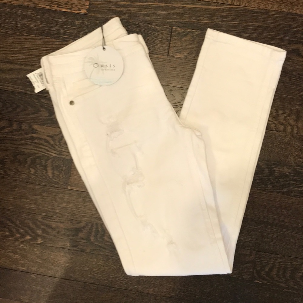 NWT- White Distresses Jeans